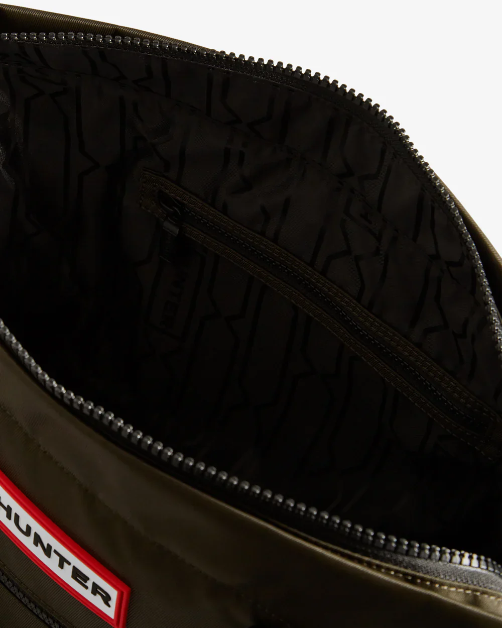 Nylon Midi Topclip Tote Dark Olive - Image 3