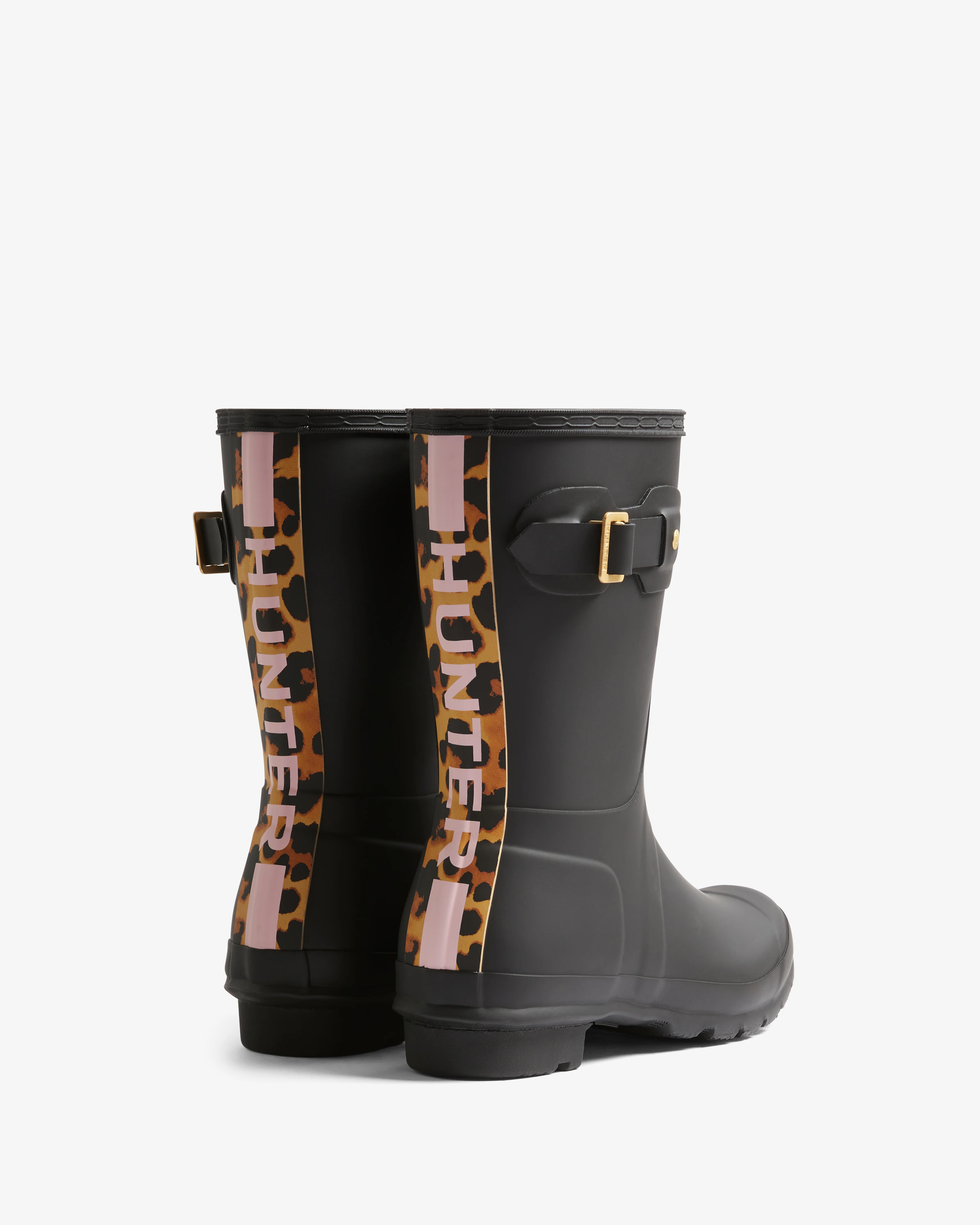 Women's Original Short Leopard Backstrap Boot Black - Image 3