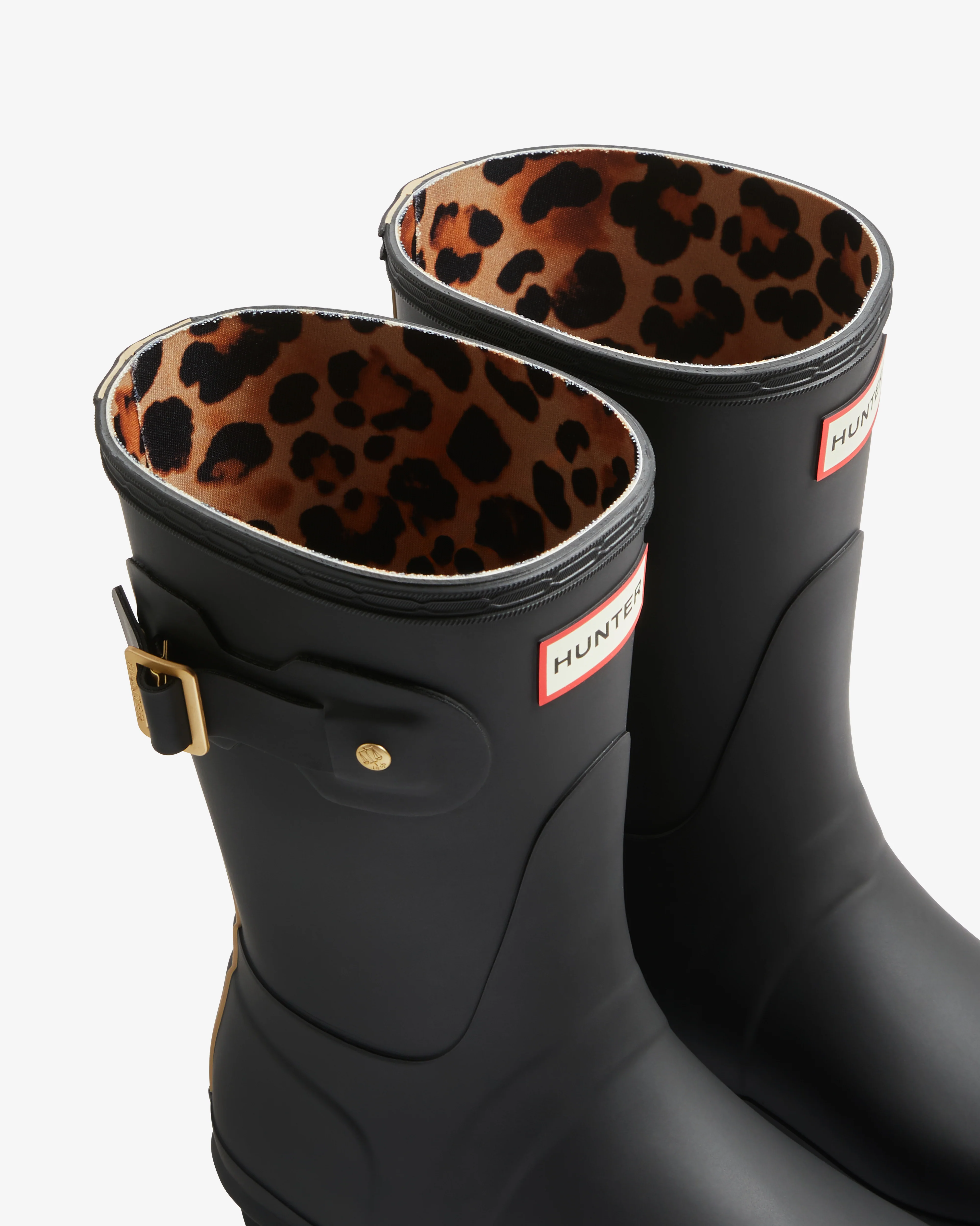 Women's Original Short Leopard Backstrap Boot Black - Image 4