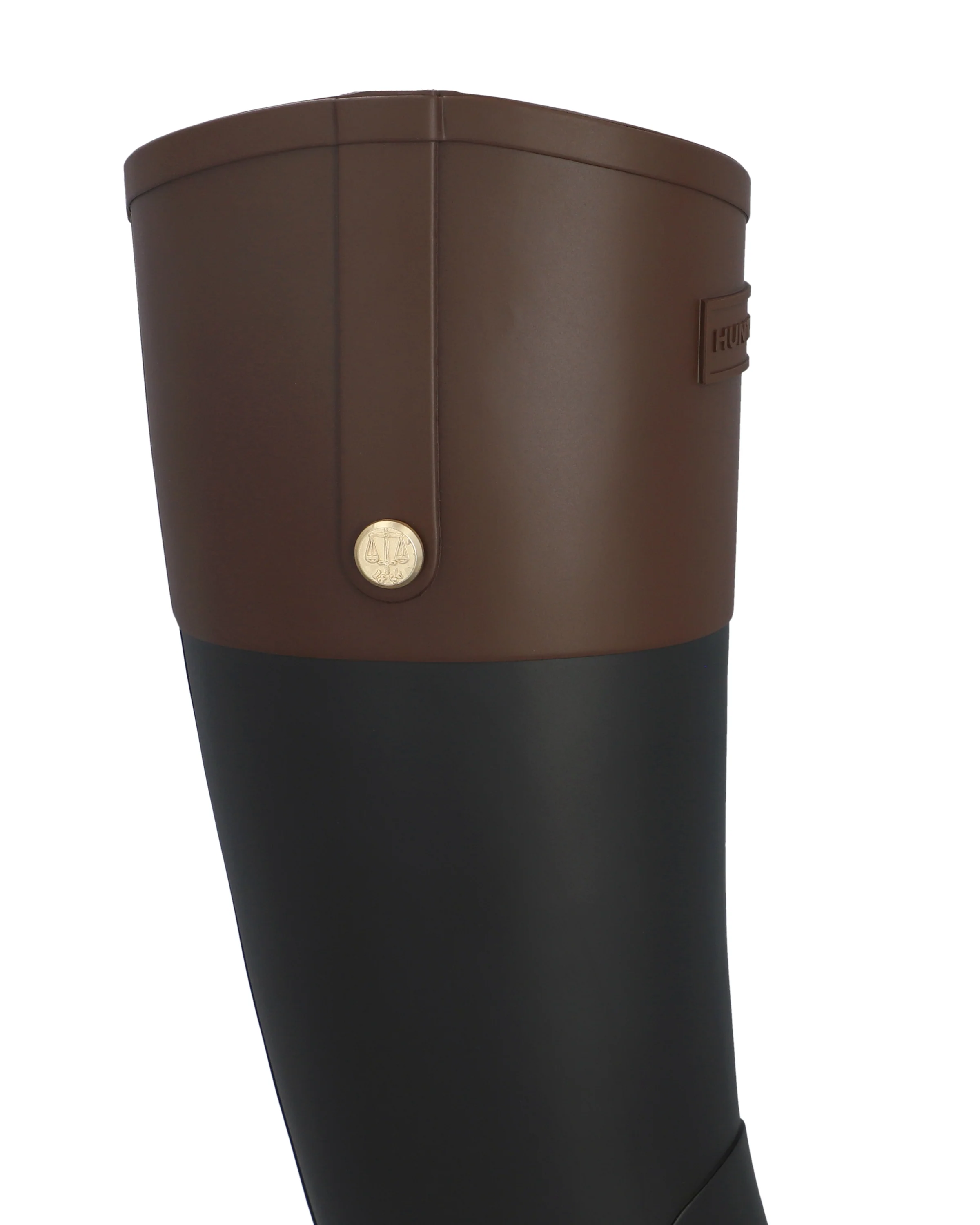 Women's Refined Gold Trim Riding Boot Black/Brown Bolt - Image 3