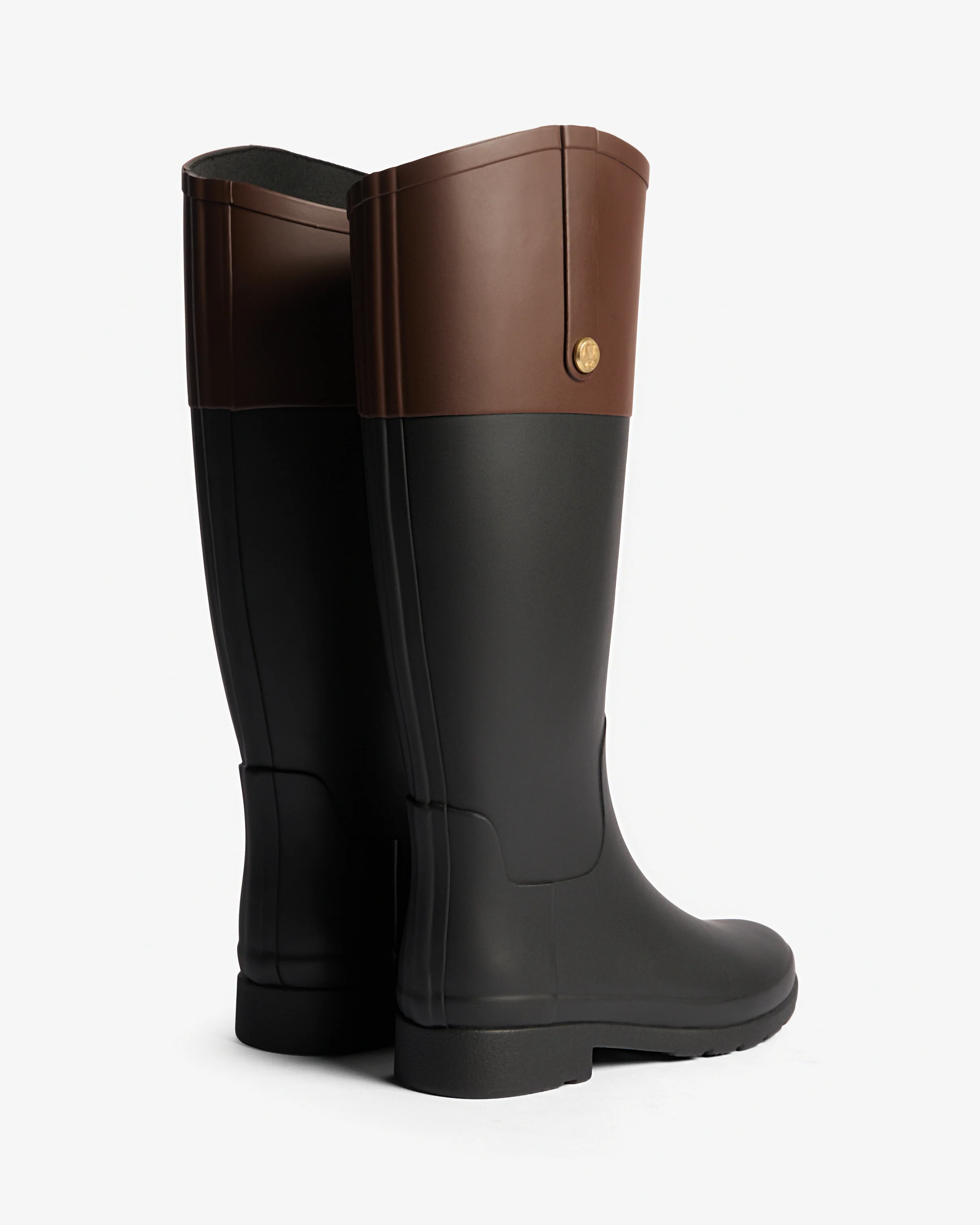 Women's Refined Gold Trim Riding Boot Black/Brown Bolt - Image 4